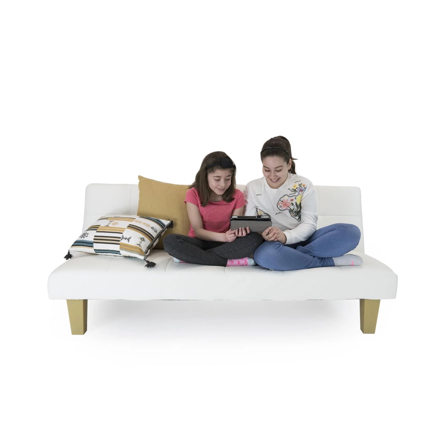 Aria Futon Sofa Bed, White