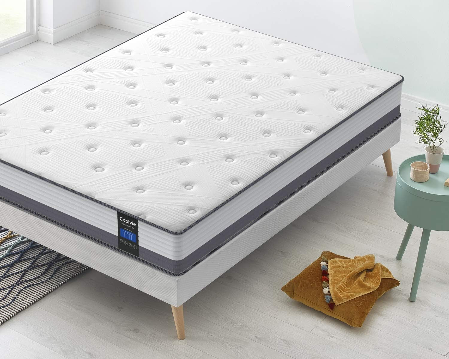 10 Inch Twin Mattress, Twin Size Hybrid Mattress Built in Pocketed Coils and Gel Memory Foam Layer, Low Motion Transfer & Breathable Twin Mattress in a Box