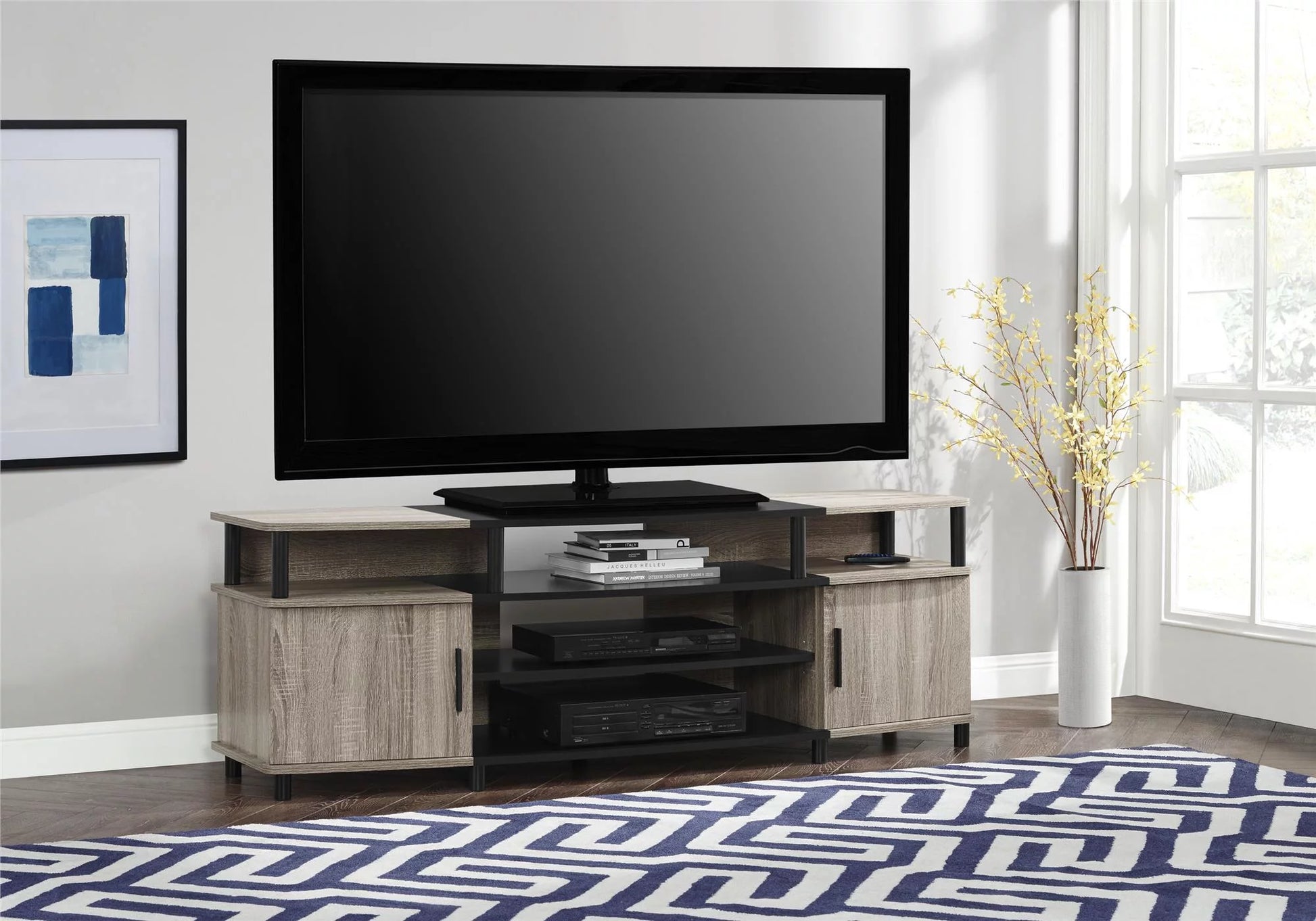 Carson XL Black and Cherry TV Stand for Tvs up to 70" - Sonoma Oak