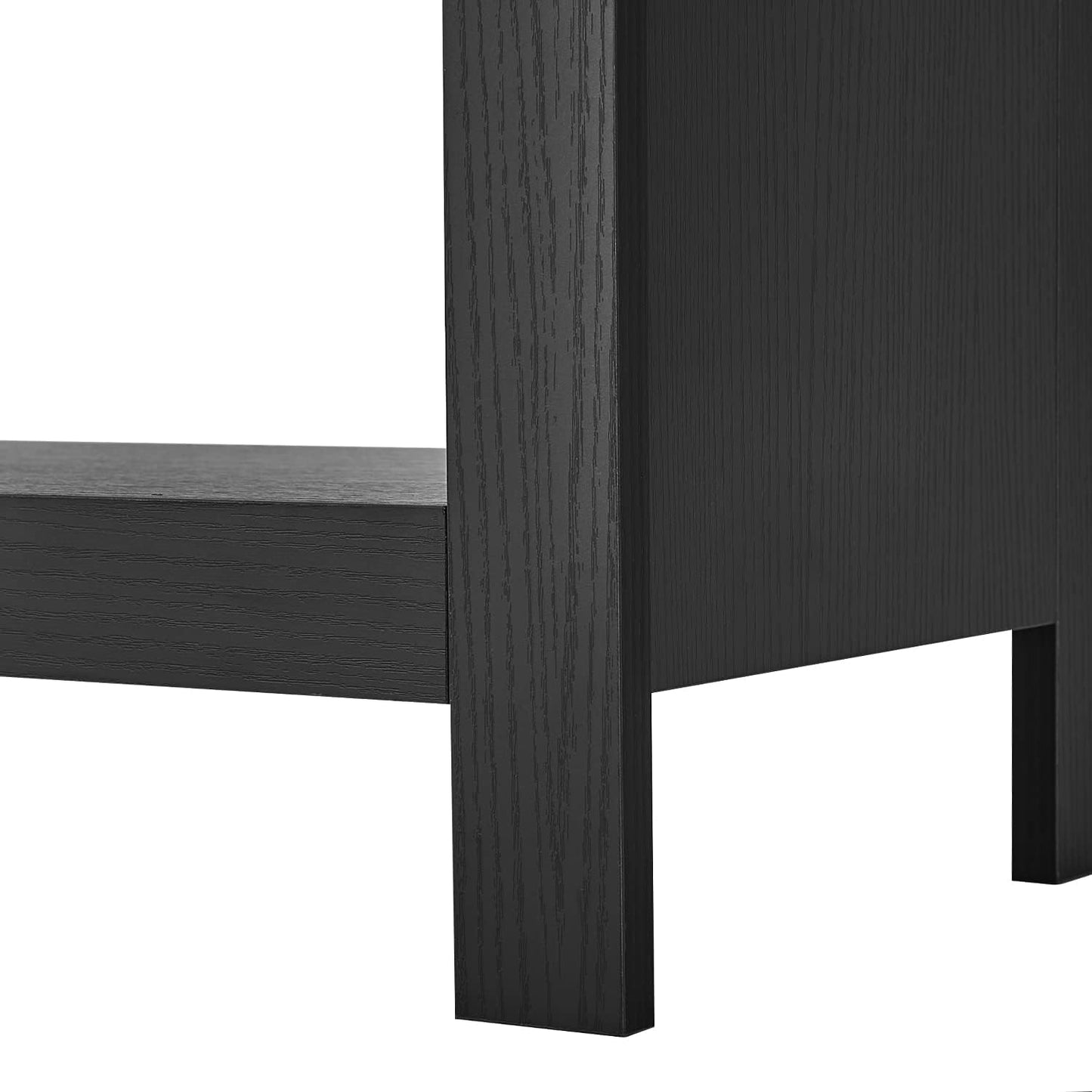 Black TV Stand for 50 Inch TV, Storage Shelves, Entertainment Center, Media Console