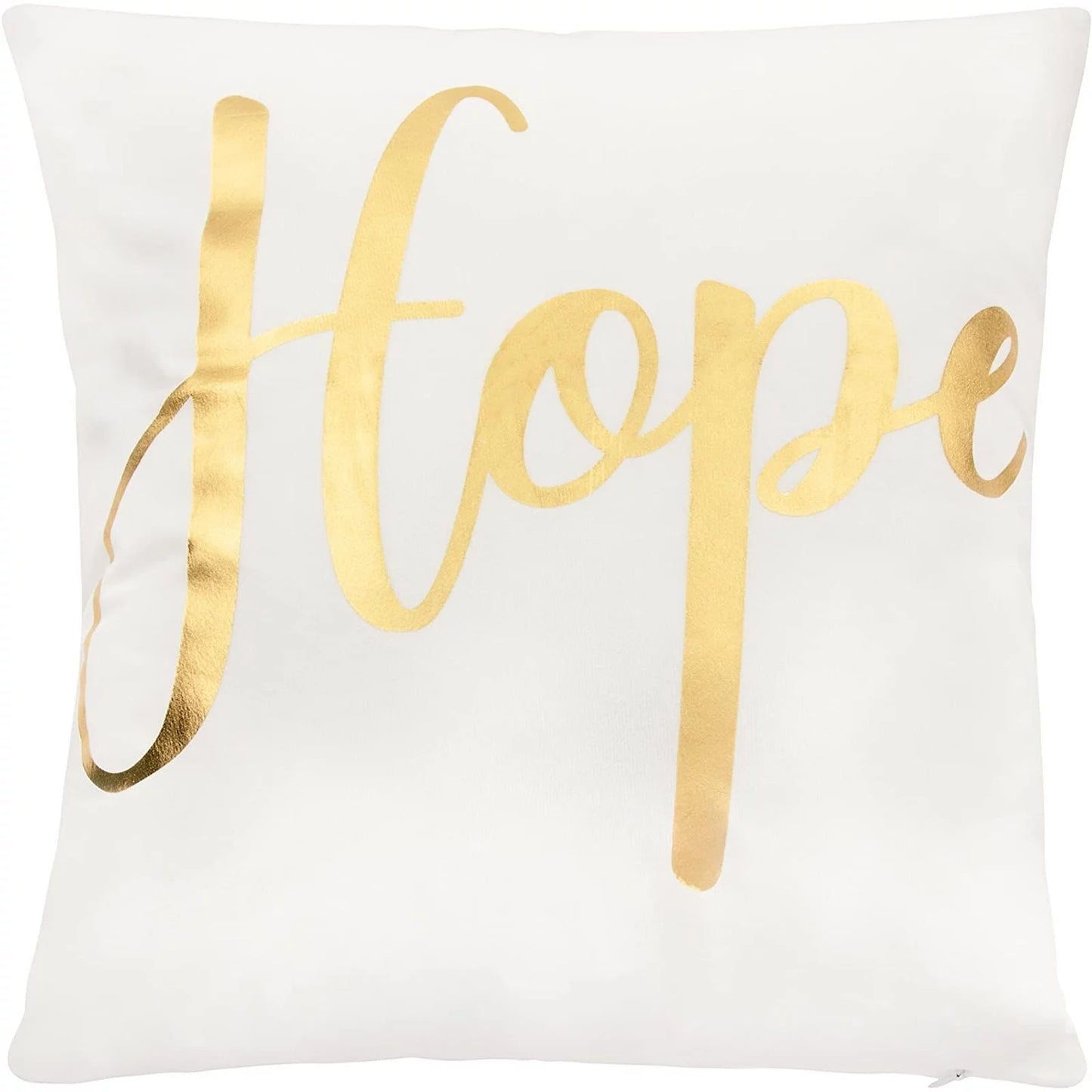 White Throw Pillow Covers, Blessed, Hope, Believe, and Faith (18 X 18 In, 4 Pack)