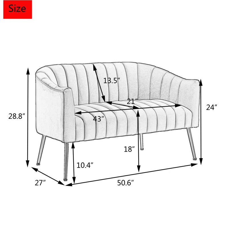 Murrow 50.6'' Velvet Loveseat