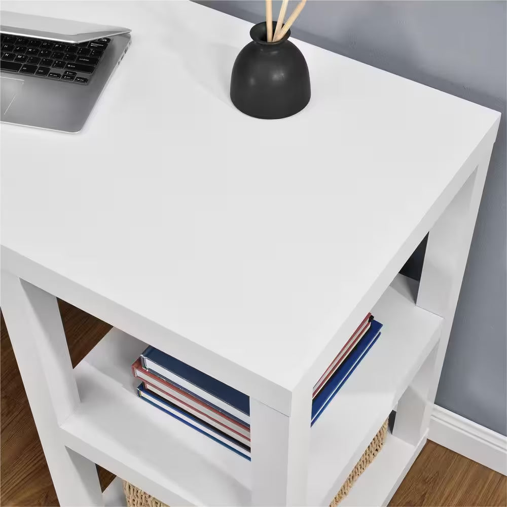 46.2 In. Rectangular White Computer Desks with Storage