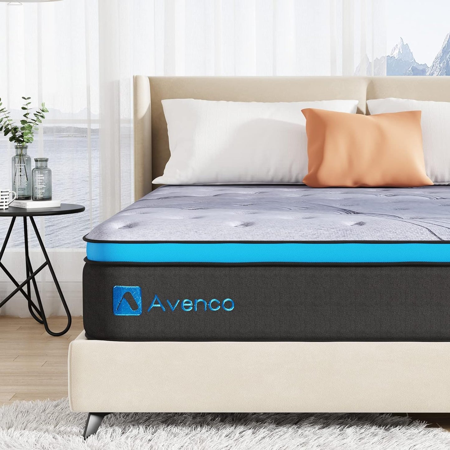 Hybrid King Mattress in a Box, 10 Inch Memory Foam and Pocket Spring Bed Mattresses W/Edge Support