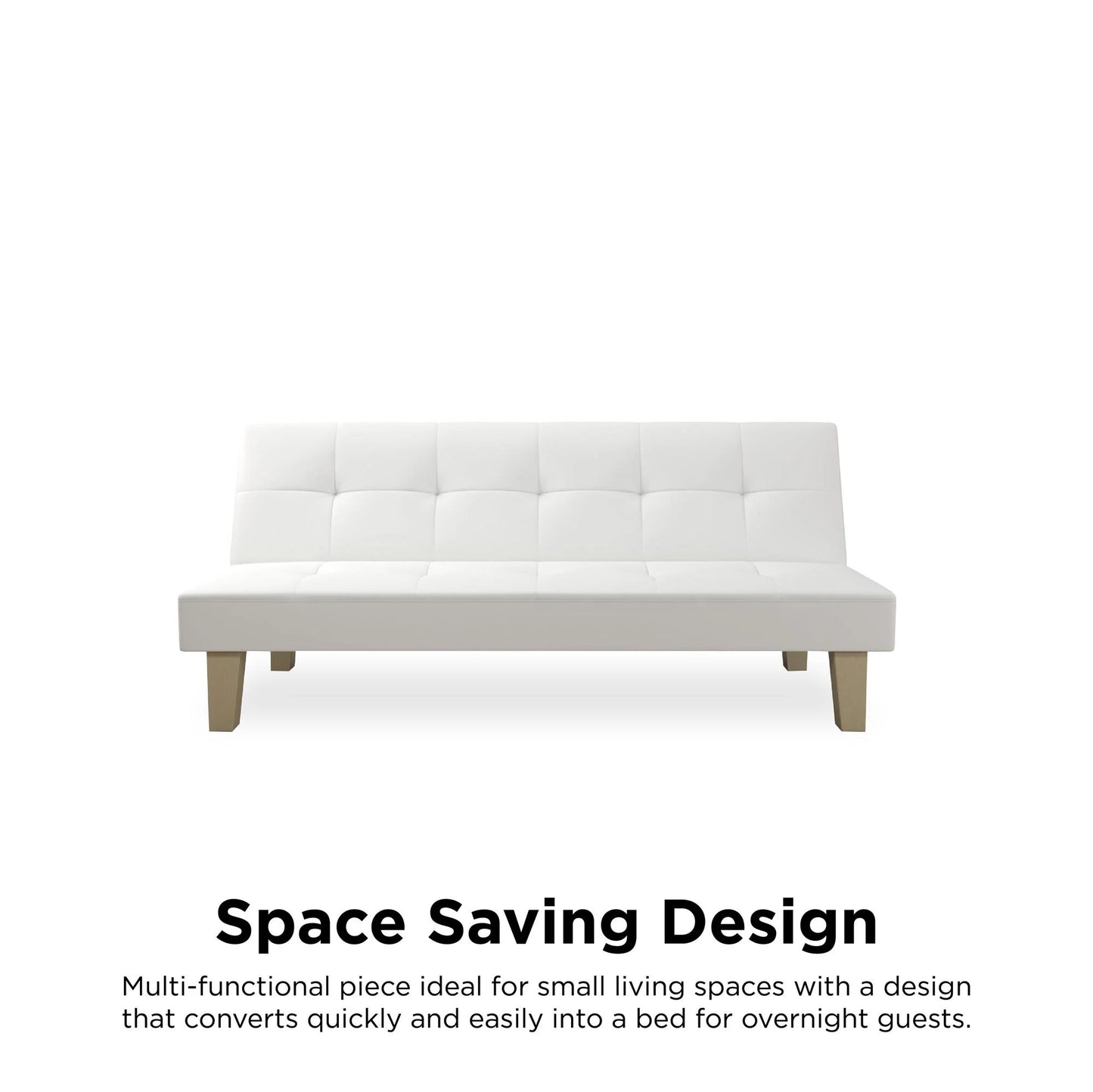 Aria Futon Sofa Bed, White