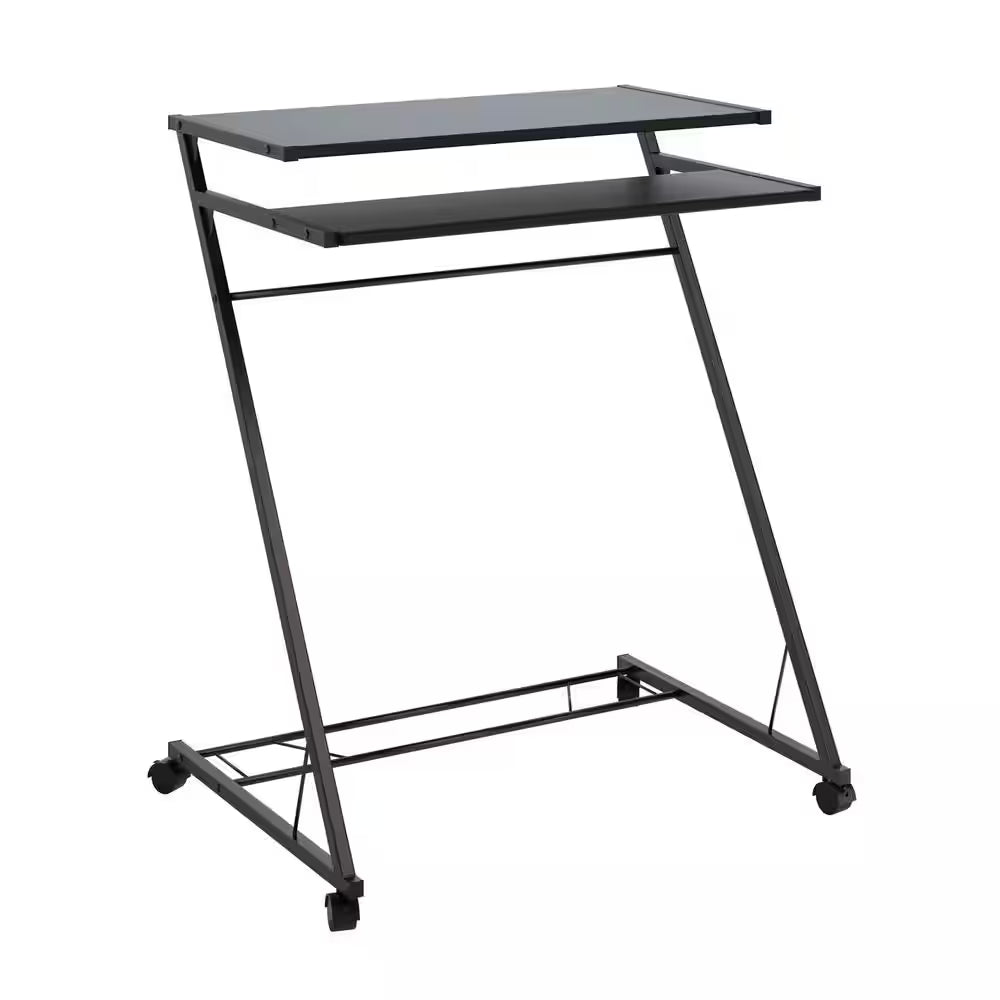 17.6 In. Rectangular Black Laptop Desks with Wheels