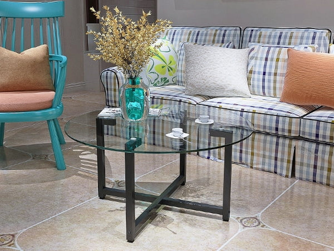 3 Piece Glass Coffee Table Set (Coffee Table and End Table) 