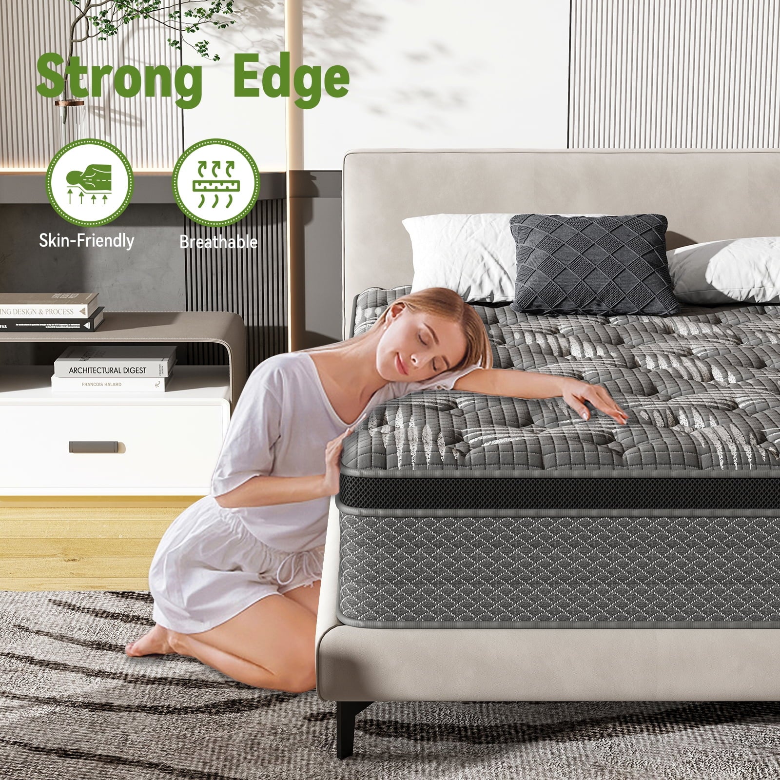 Twin 10" Certipur-Us Certified Memory Foam Pocket Spring Mattress, Hybrid Innerspring Mattress, Twin Mattress in a Box