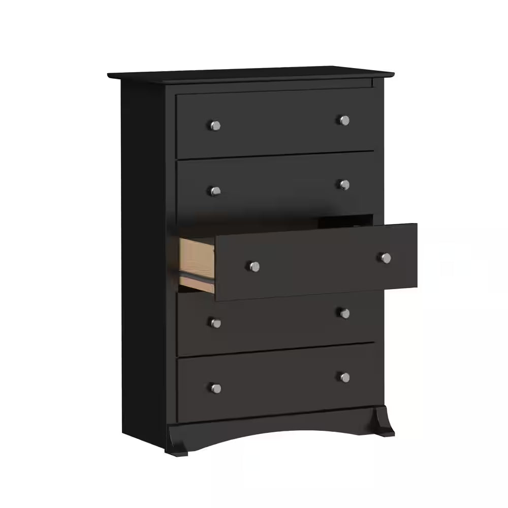 Sonoma 5-Drawer Black Chest