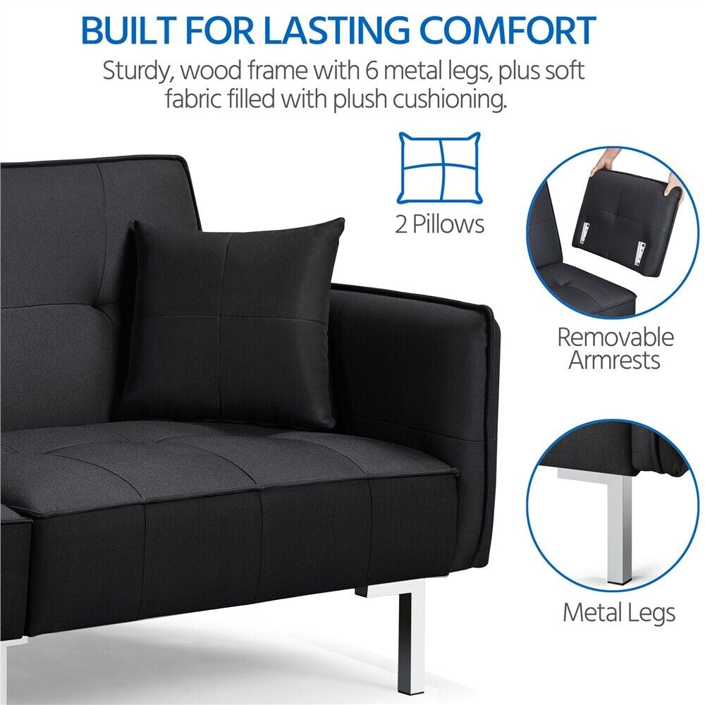 Convertible Sleeper Sofa Bed Couch Pull Out Futon Sofas Daybed Recliner Couches