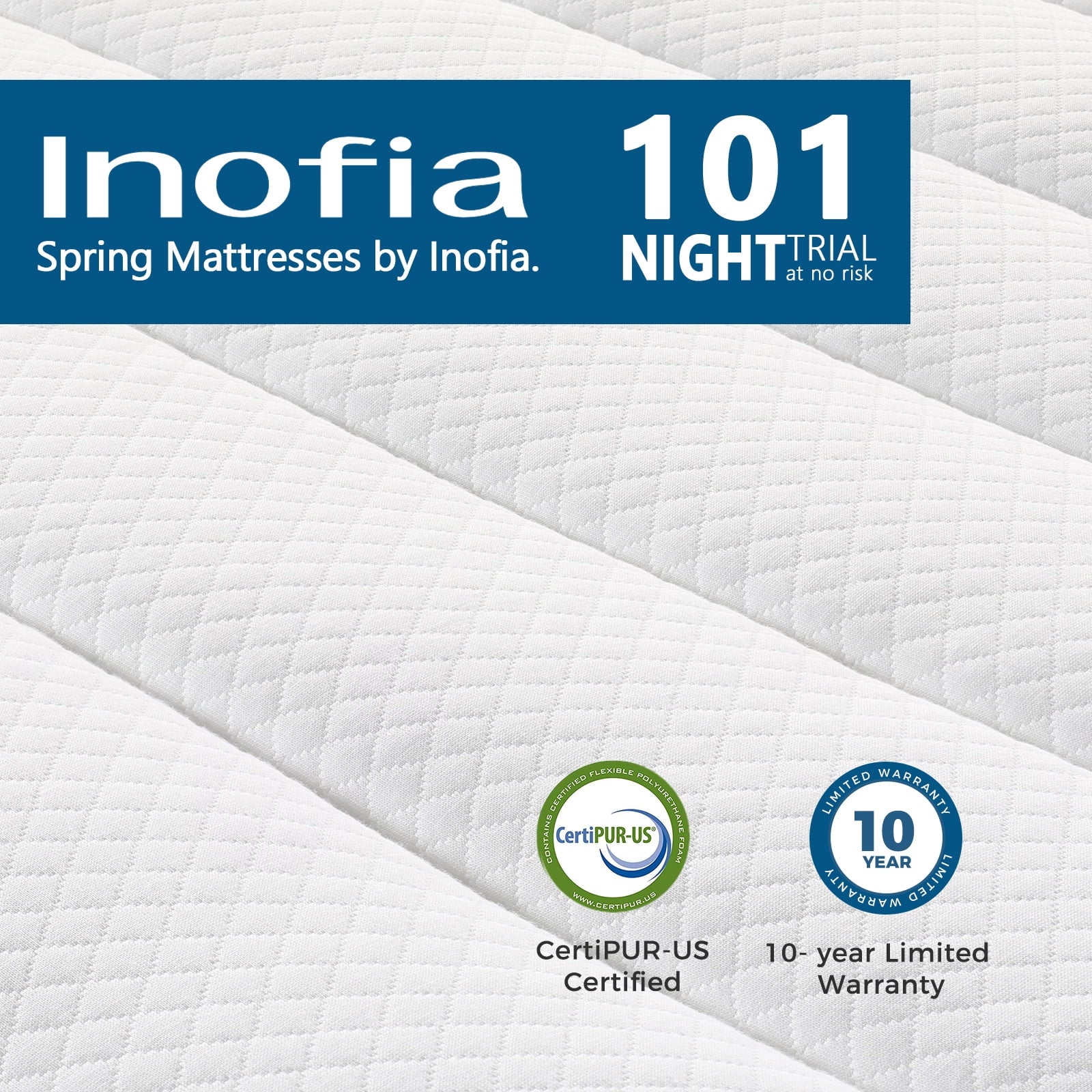 10 Inch Hybrid Twin Size Mattress in a Box with Responsive Memory Foam