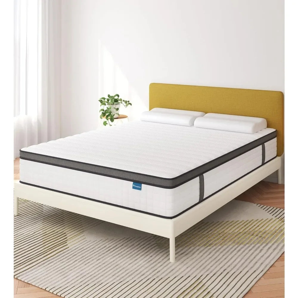 Mattress,12 Inch Mattress in a Box, Hybrid Memory Foam Spring Full Mattresses, Soft and Comfort Medium Firm Mattress