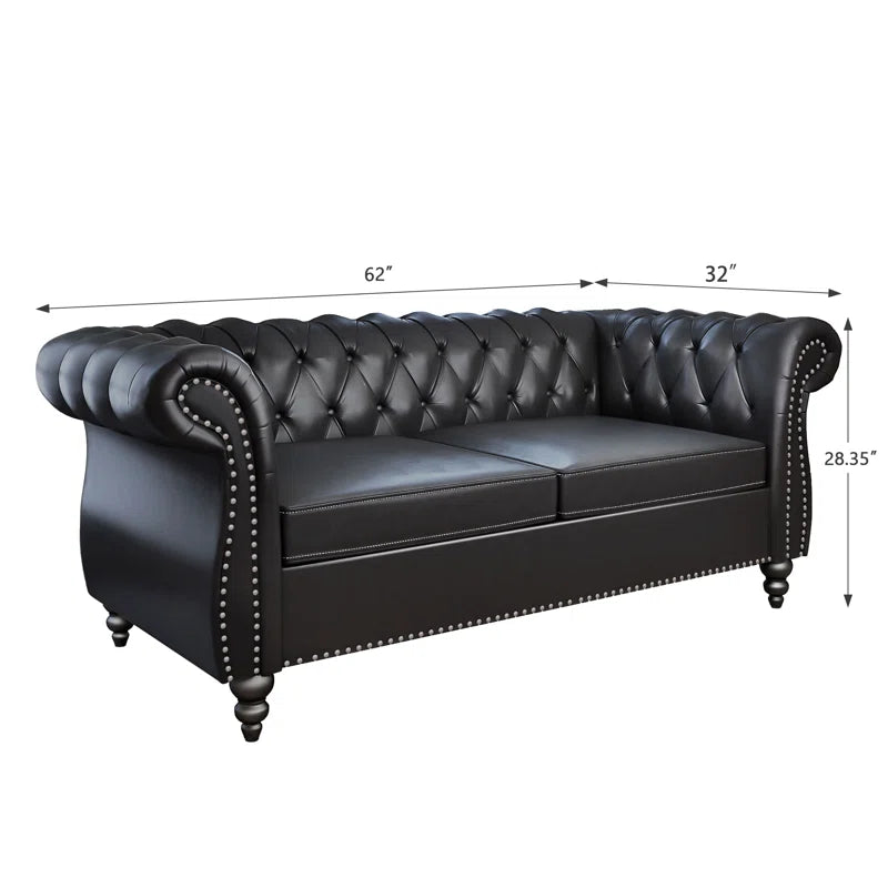 62'' Faux Leather Loveseat