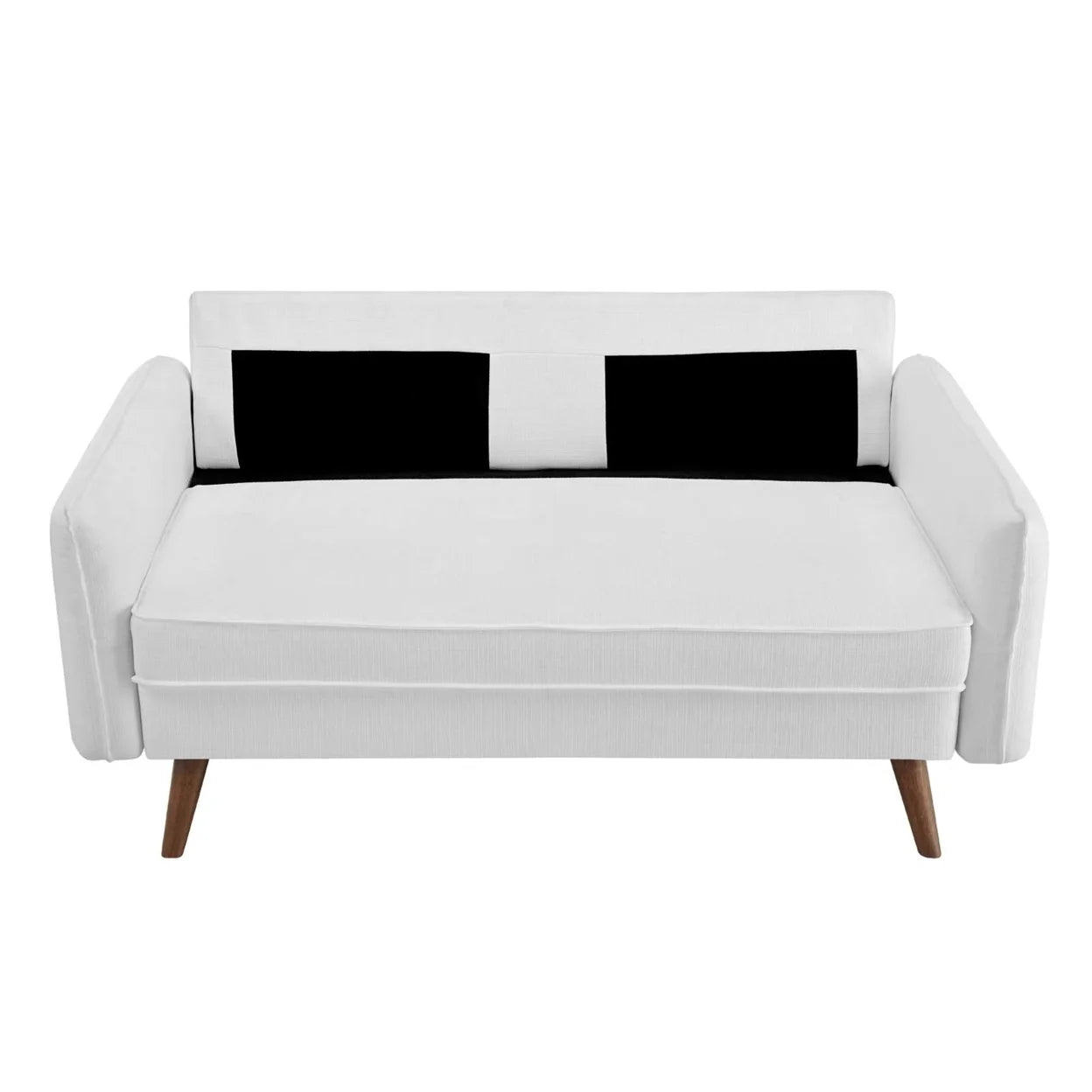 Revive Modern Fabric Upholstered Loveseat in Walnut/White