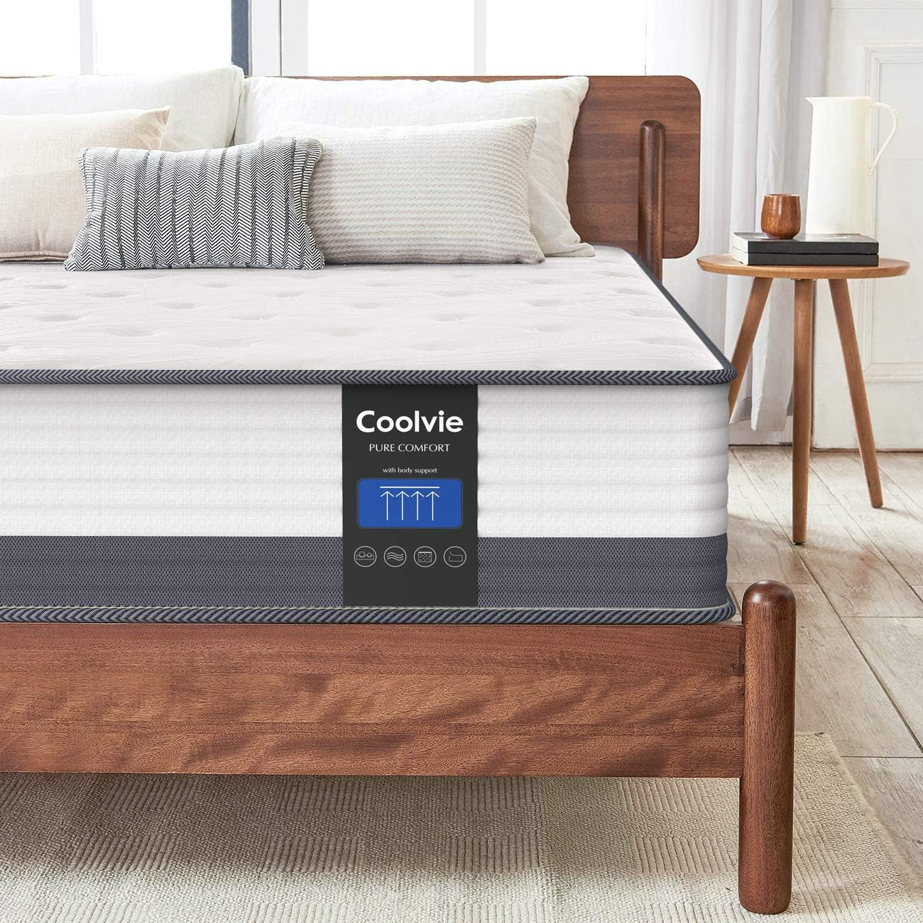 10 Inch Twin Mattress, Twin Size Hybrid Mattress Built in Pocketed Coils and Gel Memory Foam Layer, Low Motion Transfer & Breathable Twin Mattress in a Box