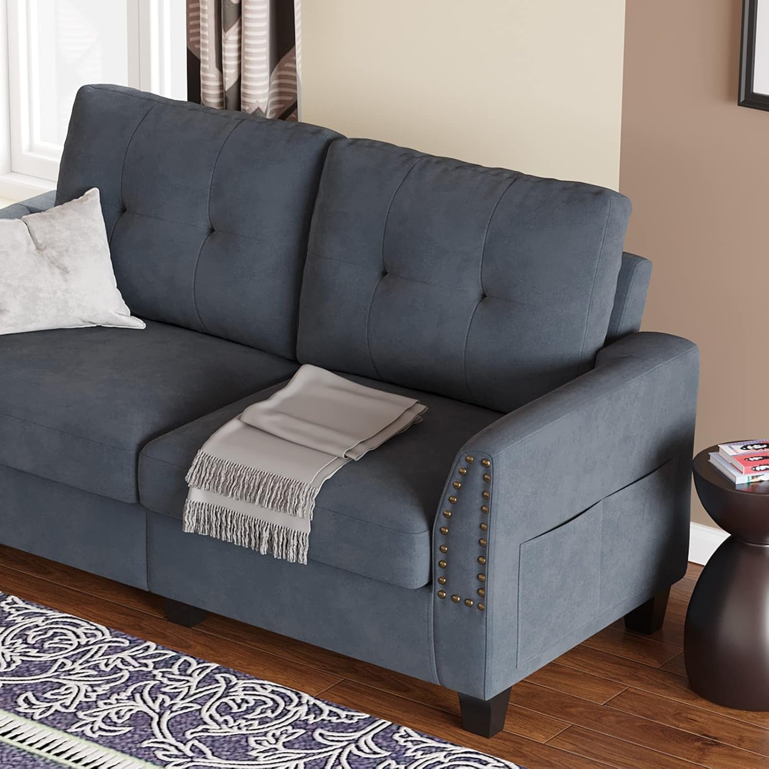 Loveseat Sofa Couch Bluish Grey Loveseat for Small Spaces