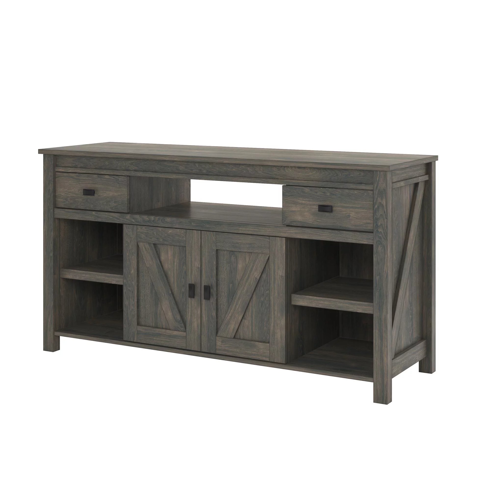 Woven Paths Scandi Farmhouse TV Stand for Tvs up to 60", Weathered Oak