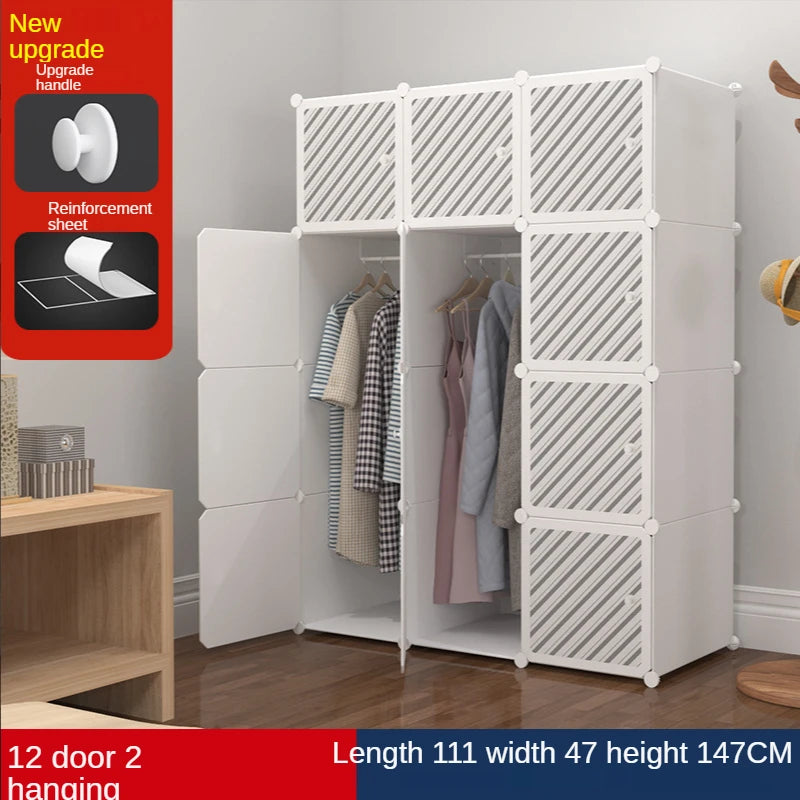 Simple Wardrobe, Modern Bedroom Light Luxury Corner Wardrobe Storage Cabinet