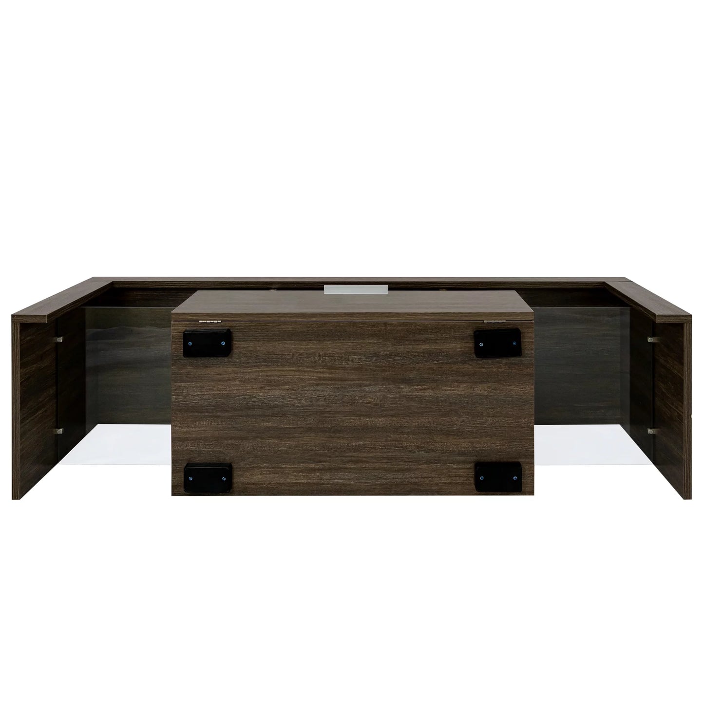 Farmhouse TV Stand for 55 Inch TV, Modern LED Entertainment Center with Storage Cabinet