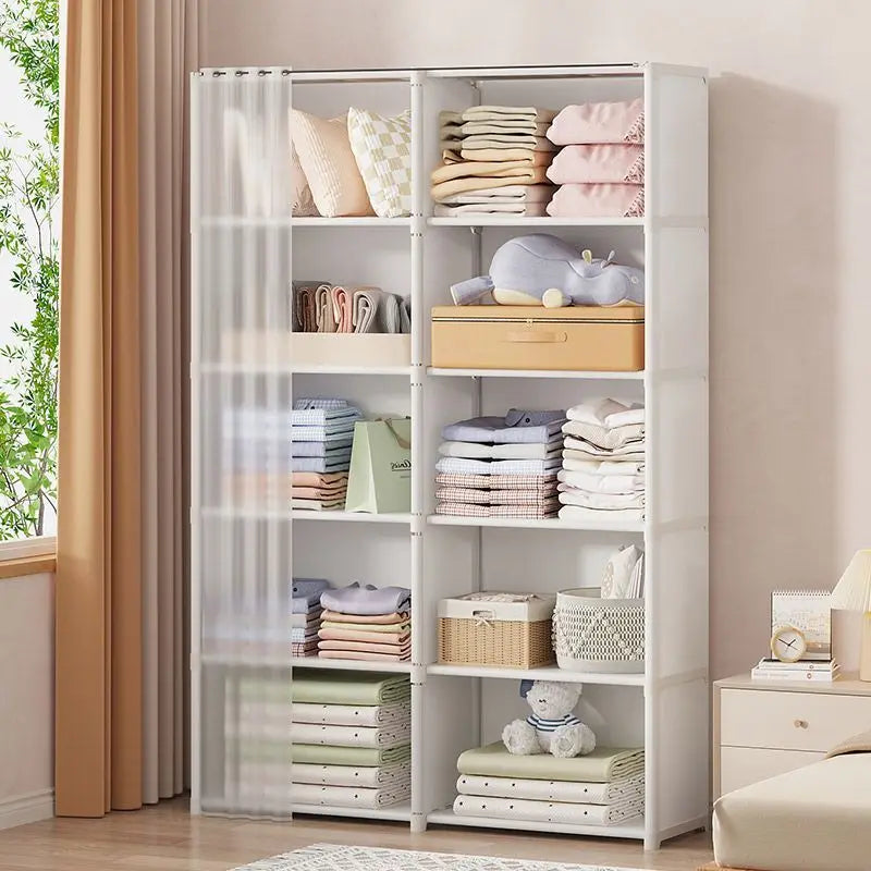 Dust-Proof Wardrobe, Simple Assembly Shelves Cabinet Storage