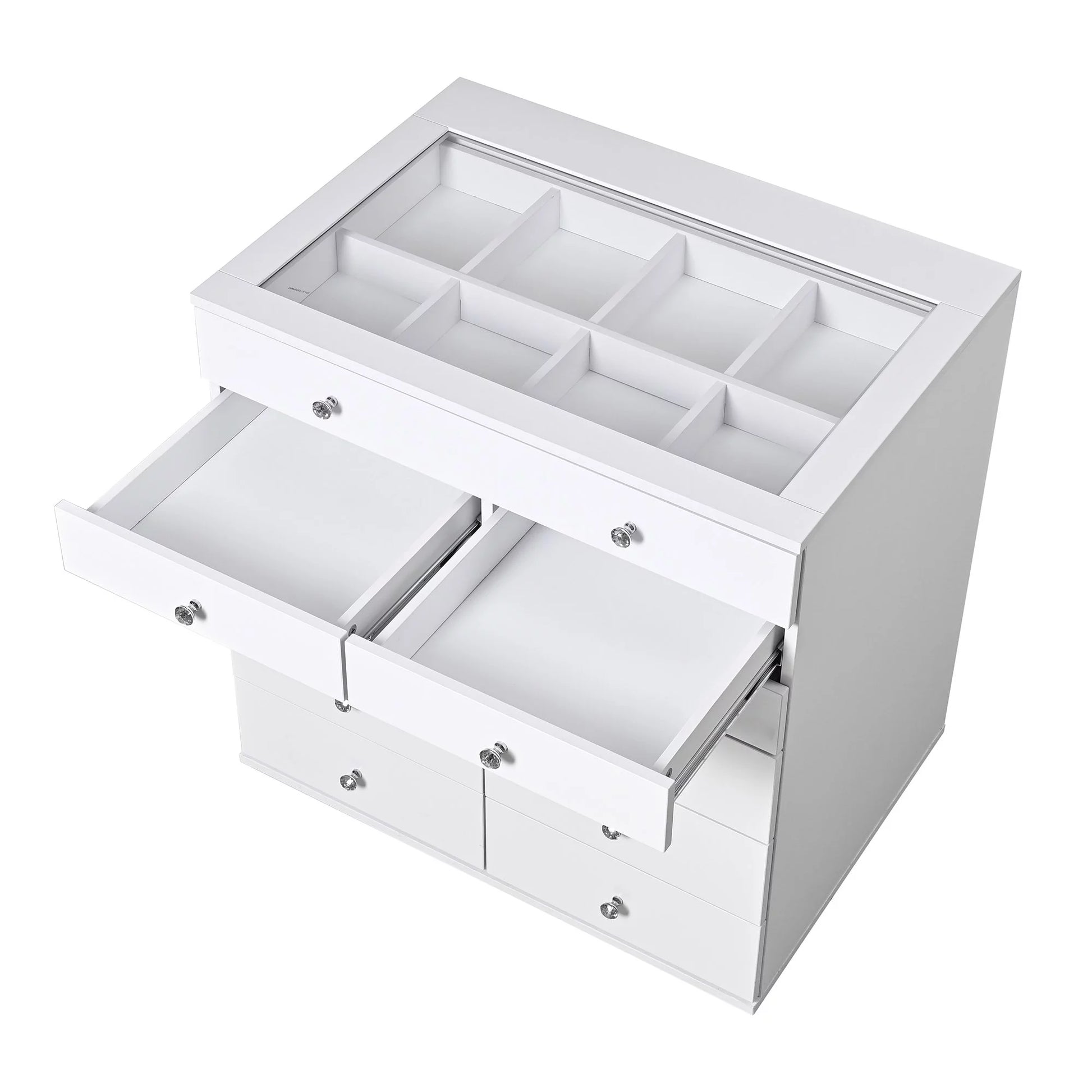 Display Chest with 11 Drawer, Craft Storage Organization (White)