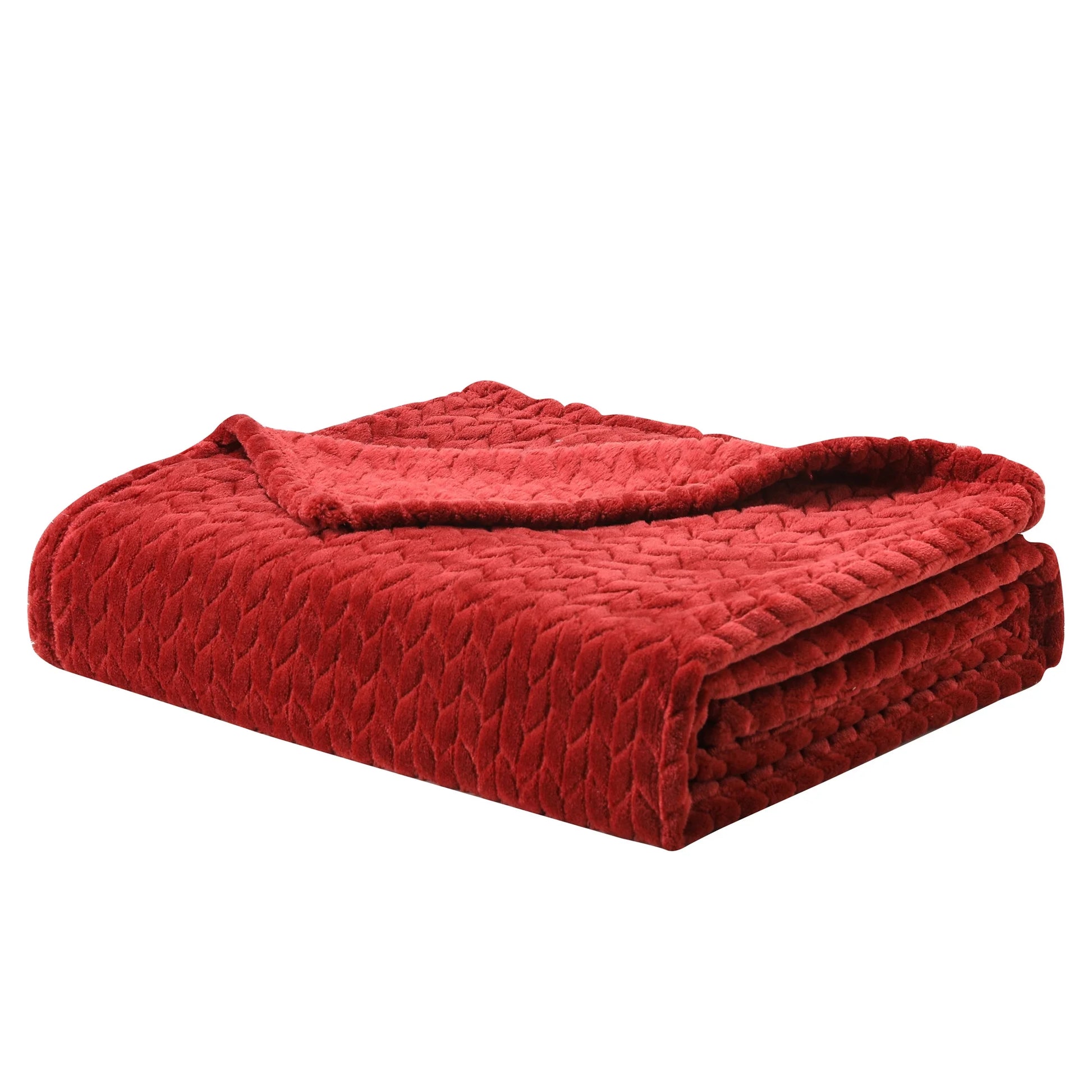 Rusty Brick Red Velvet Plush Throw Blanket, Oversized Throw