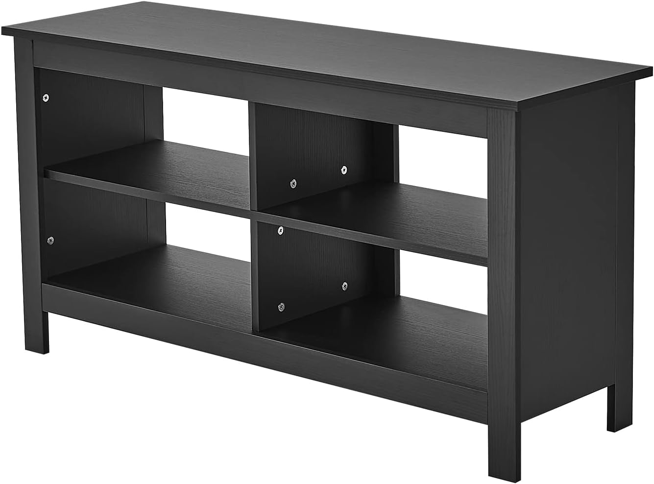 Black TV Stand for 50 Inch TV, Storage Shelves, Entertainment Center, Media Console