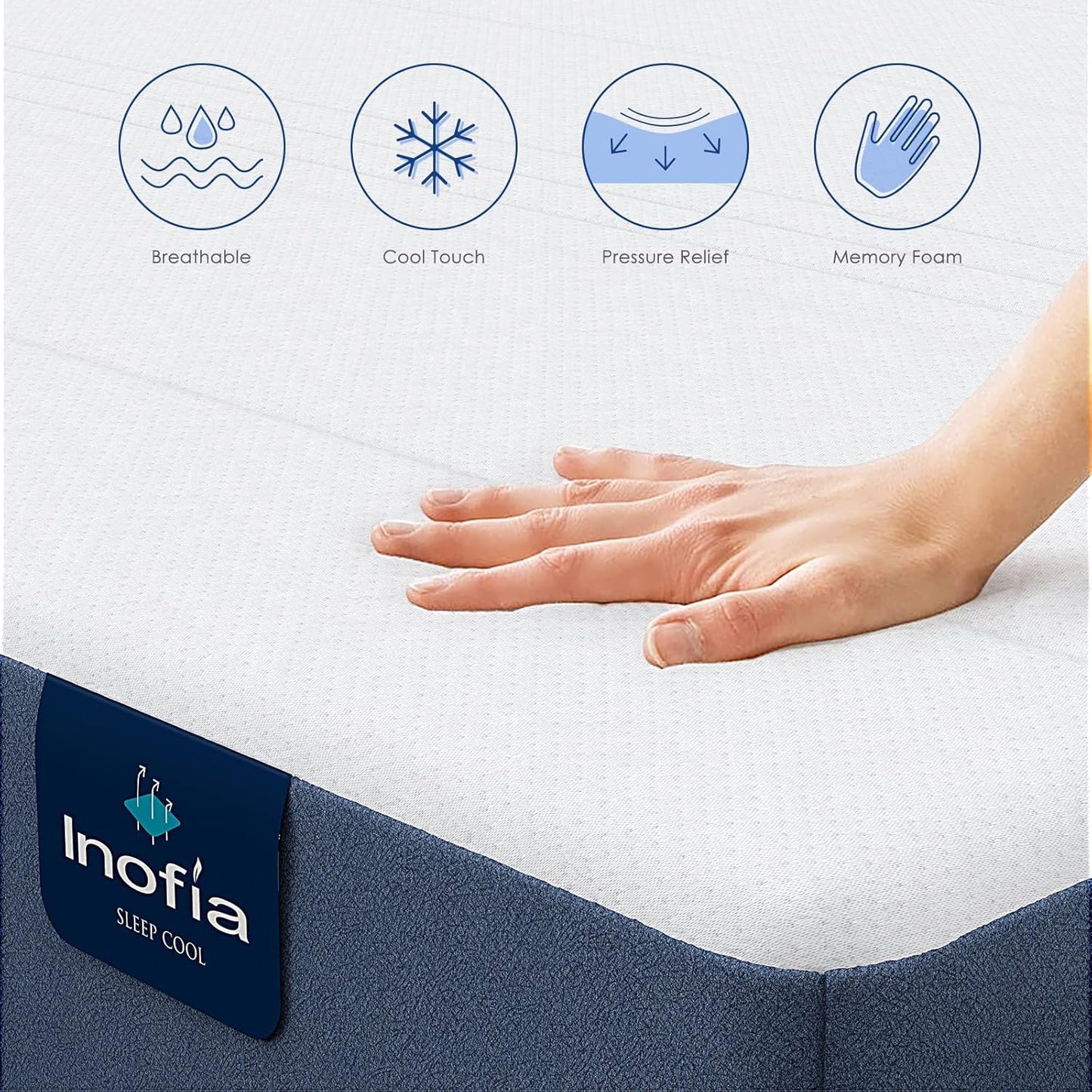 6 Inch Queen Mattress, Foam Mattress in a Box, Pressure Relief & Cool Sleeping, Medium Firm Feel, Queen Size Mattress