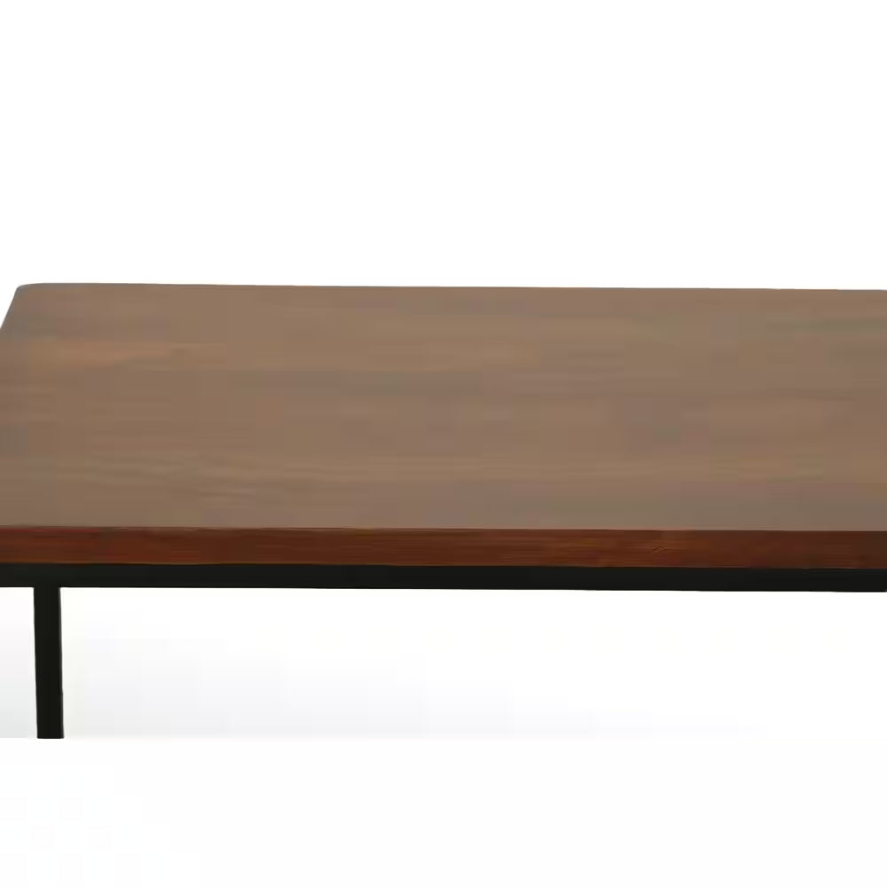 42 In. Rectangular Chestnut/Black Writing Desks with Solid Wood Top