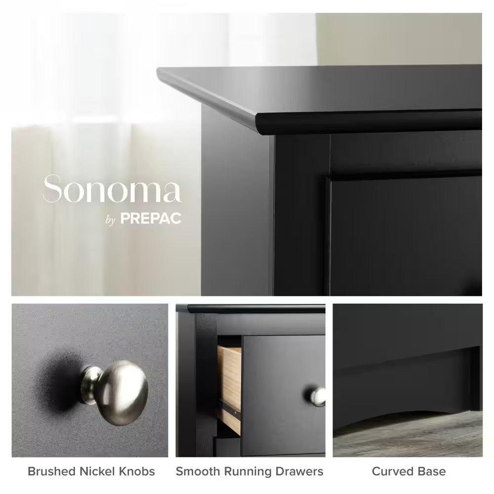 Sonoma 5-Drawer Black Chest