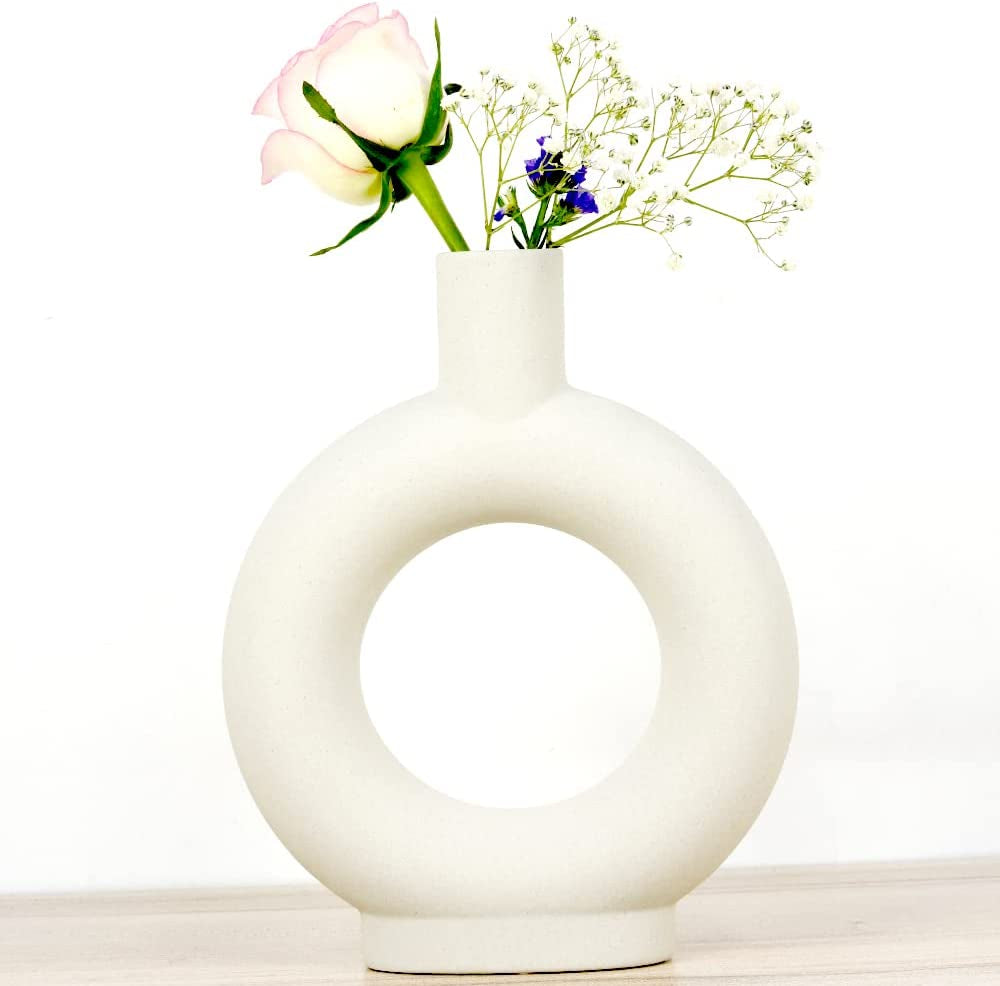 Ceramic Flower Vases, Nordic Minimalism Style, Modern Geometric Decorative Abstraction Vases