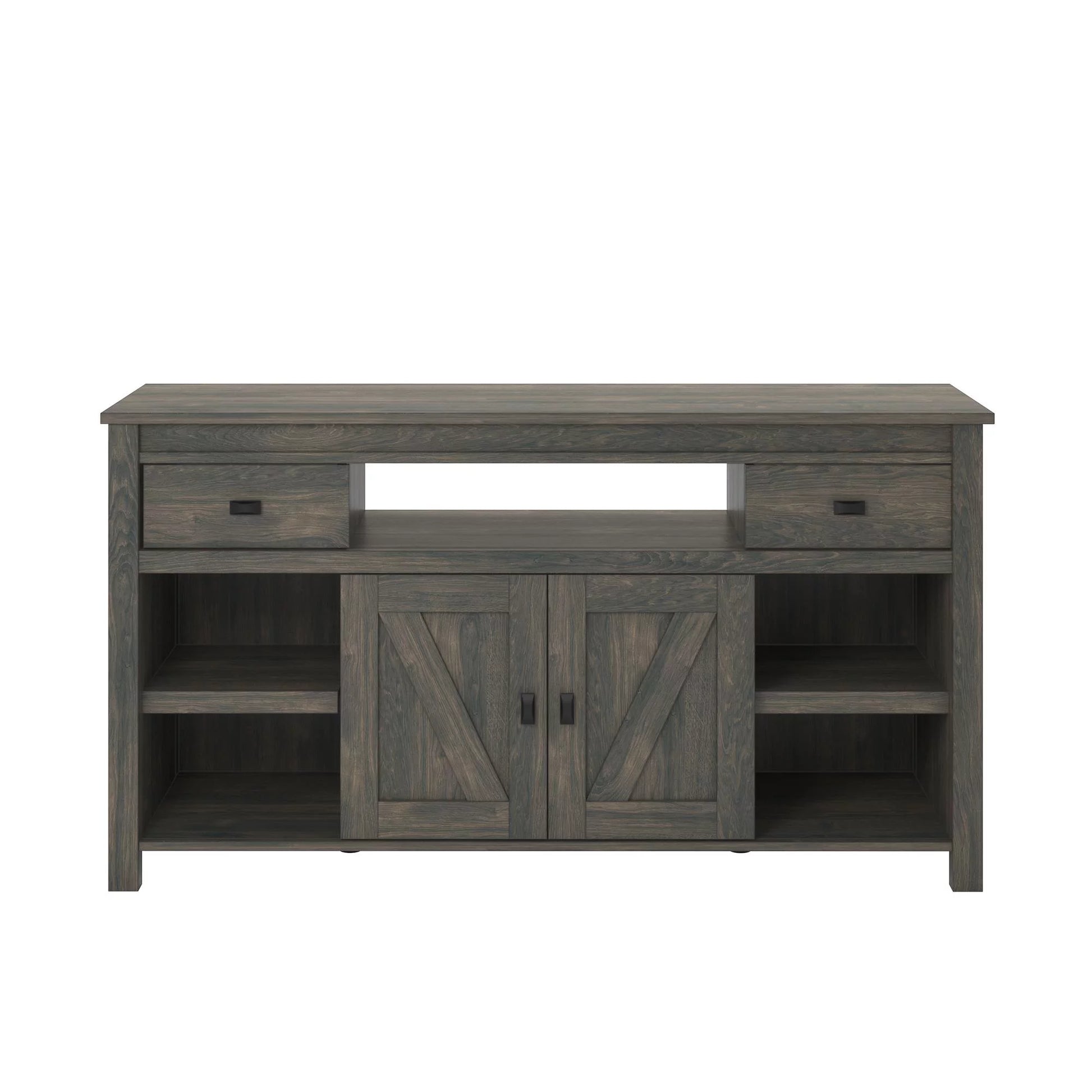 Woven Paths Scandi Farmhouse TV Stand for Tvs up to 60", Weathered Oak