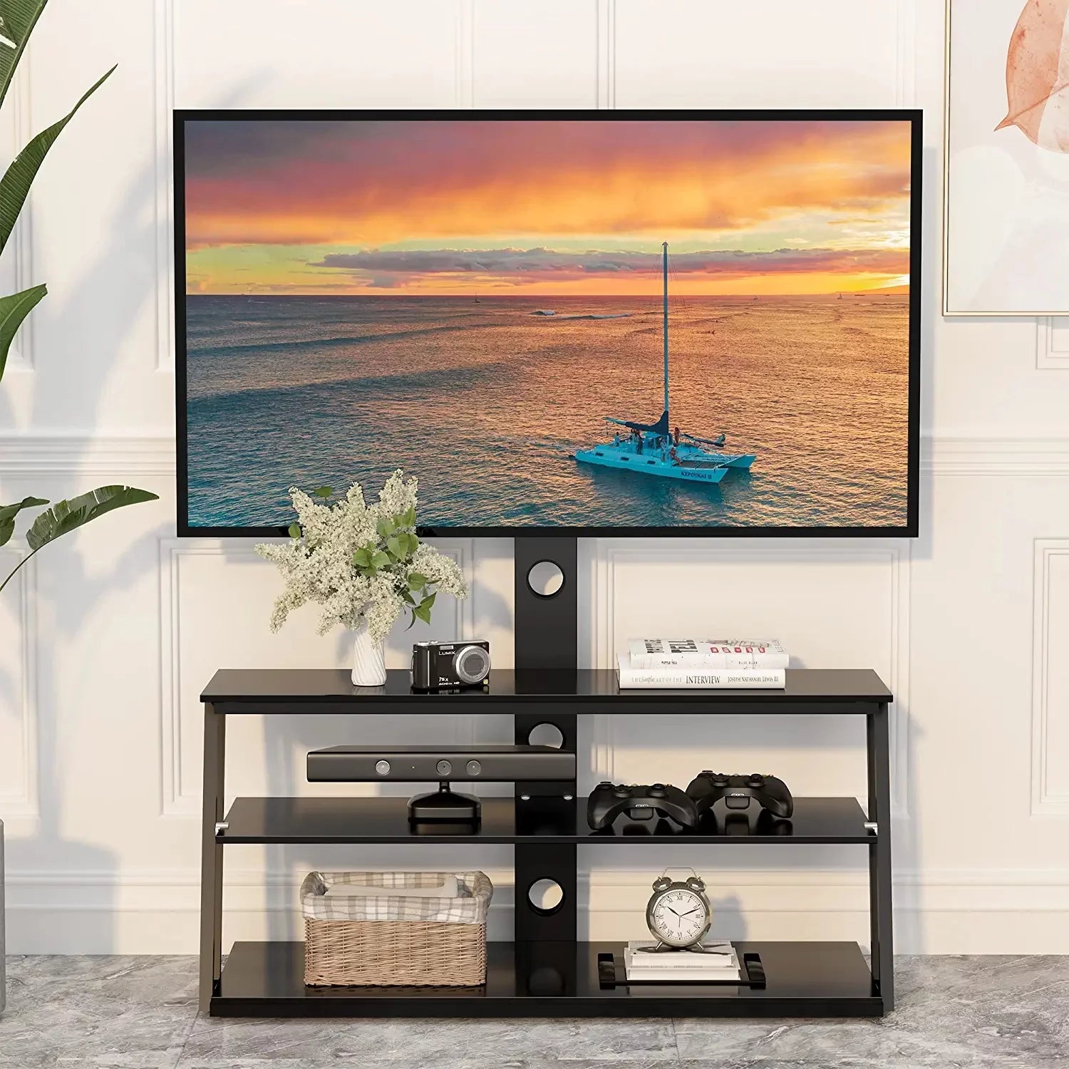 Swivel Floor TV Stand, with Mount for 32 to 65" TV