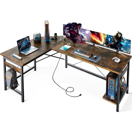 66" L Shaped Gaming Desk, Corner Computer Desk, Larger Gaming Desk Workstation