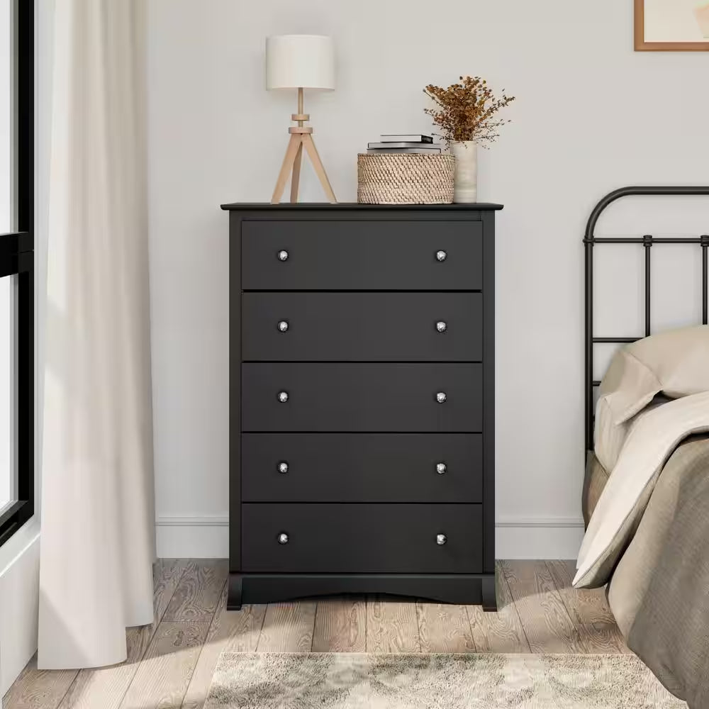 Sonoma 5-Drawer Black Chest