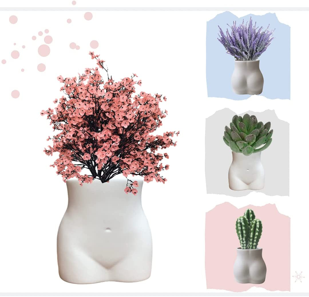 Butt Vase - Planter Pot - (Ceramic White Matte Vase)