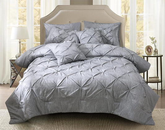 Full Size Comforter Set, (82"X86") Bedding Sets Cationic Dyeing, Pintuck Comforter & 2 Pillow Shams, Fluffy down Alternative Quilt