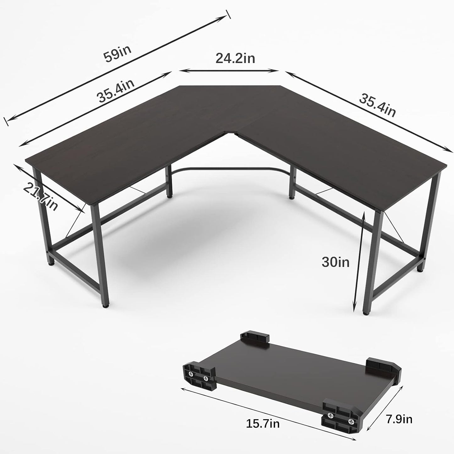 L Shaped Office Desk, L Desk Computer Corner Desk, 59 X 59 Inches