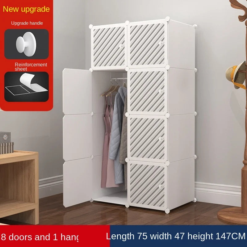 Simple Wardrobe, Modern Bedroom Light Luxury Corner Wardrobe Storage Cabinet