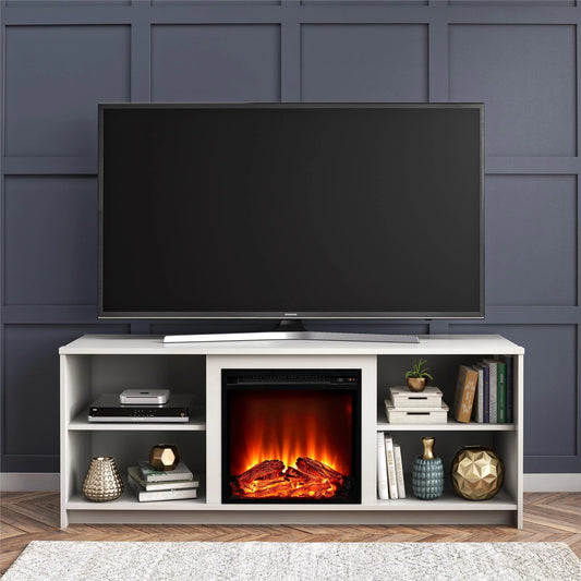 Fireplace TV Stand for Tvs up to 65", White