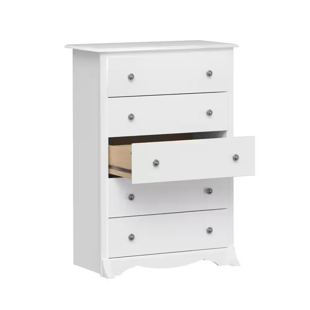 Monterey 5-Drawer White Chest of Drawers