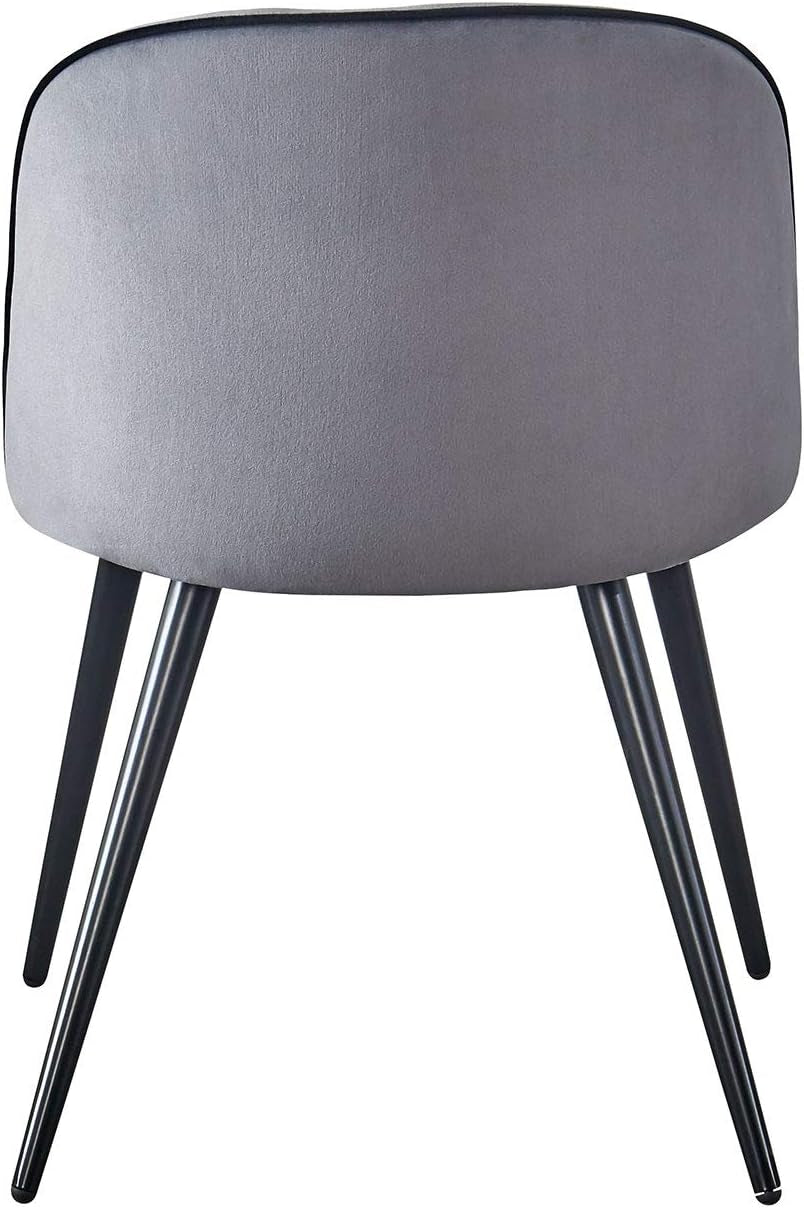 Dining Room Chairs Set of 4 W/Soft Velvet Seat Backrest and Metal Legs (4, Grey)