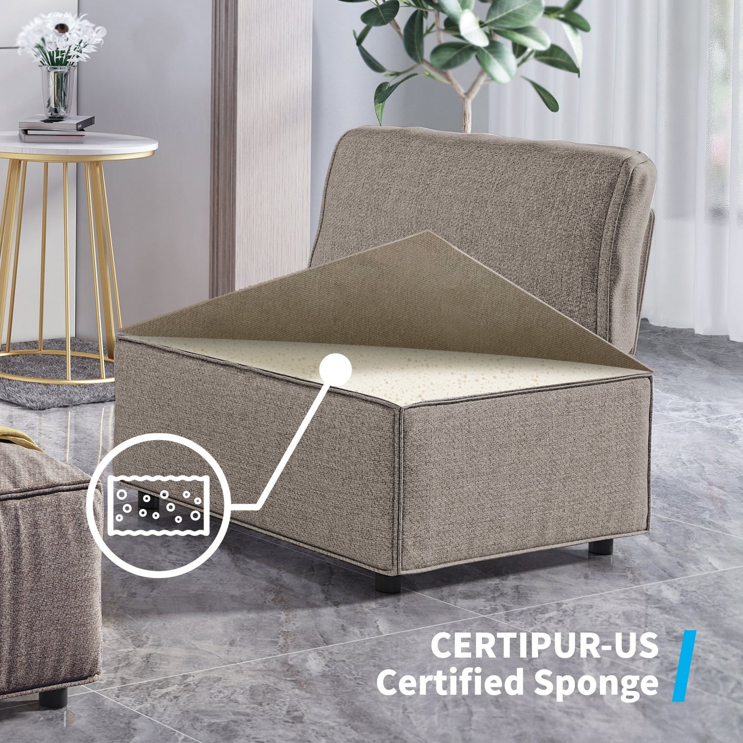 Sectional Couch Sofa Bed, Modular Oversized Couch, U/L Shaped Couch and Queen Sleeper Sofa, Convertible Sofa Set,Light Tan