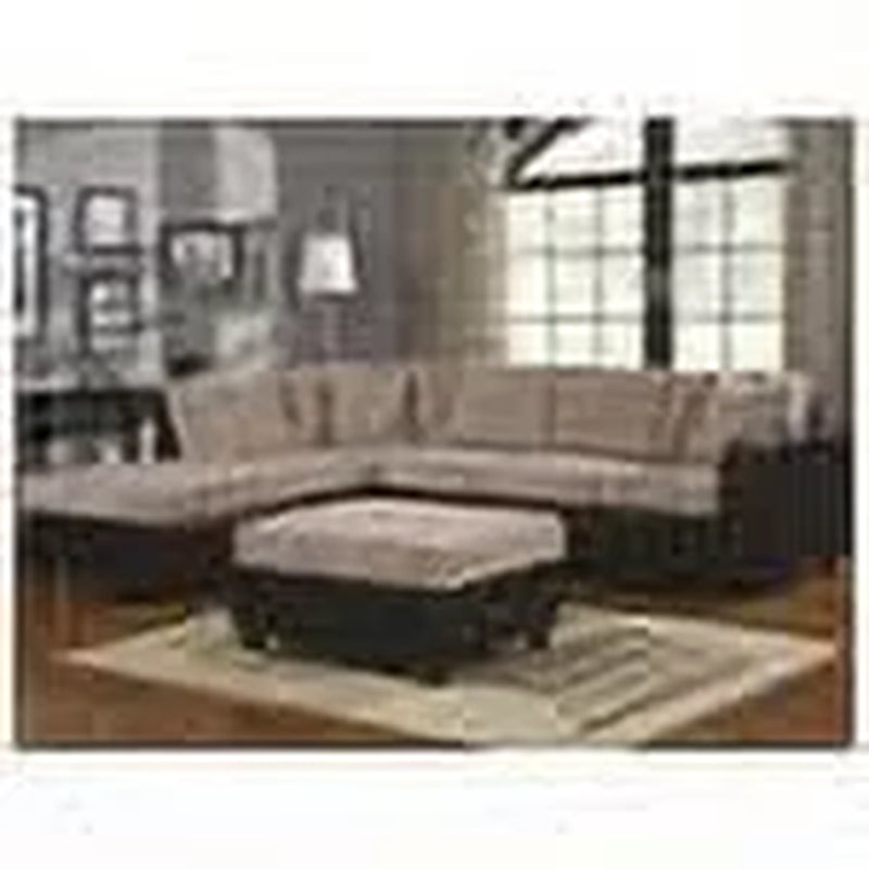 Henri Reversible Chaise 2 Tone L-Shaped Corduroy Sectional Sofa