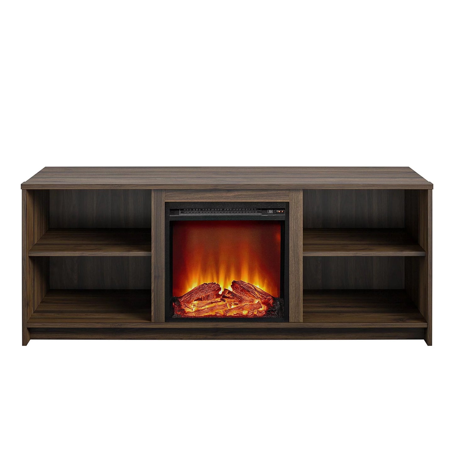 Fireplace TV Stand for Tvs up to 65", Walnut