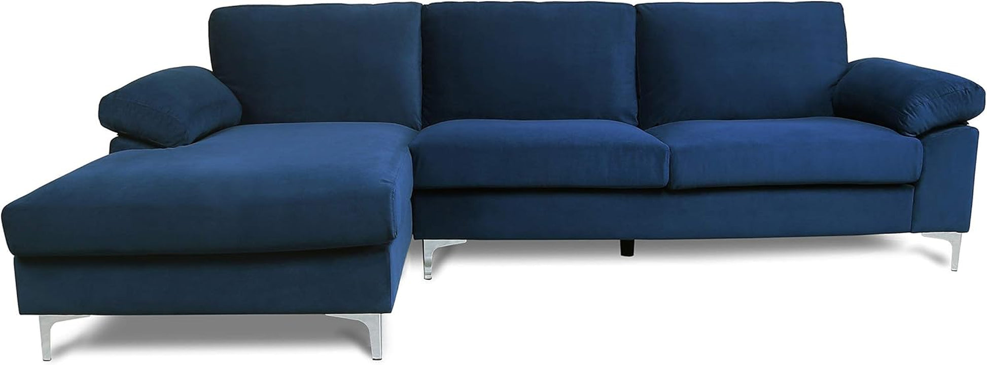 Sectional Velvet, ‎104 X 52 X 30 Inches, Navy Blue