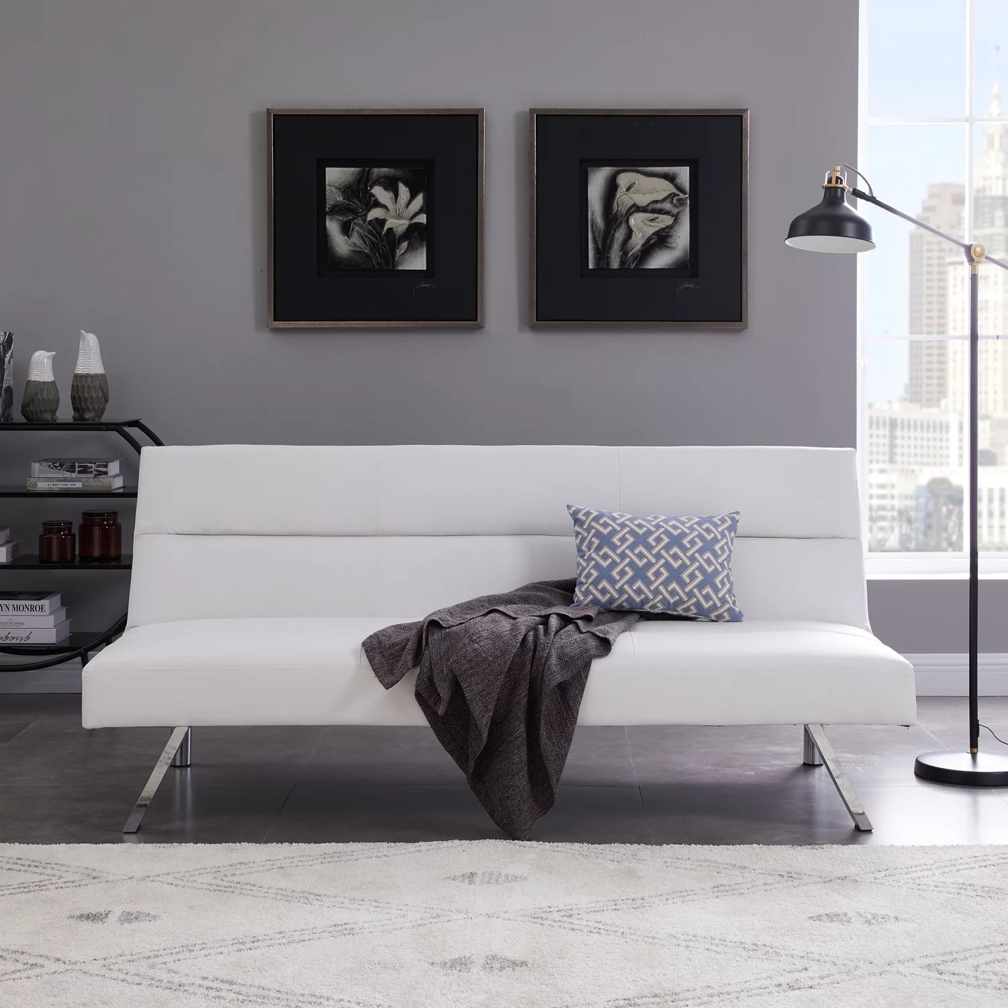 Convertible Futon Sofa, Modern Reclining Sleeper Sofa