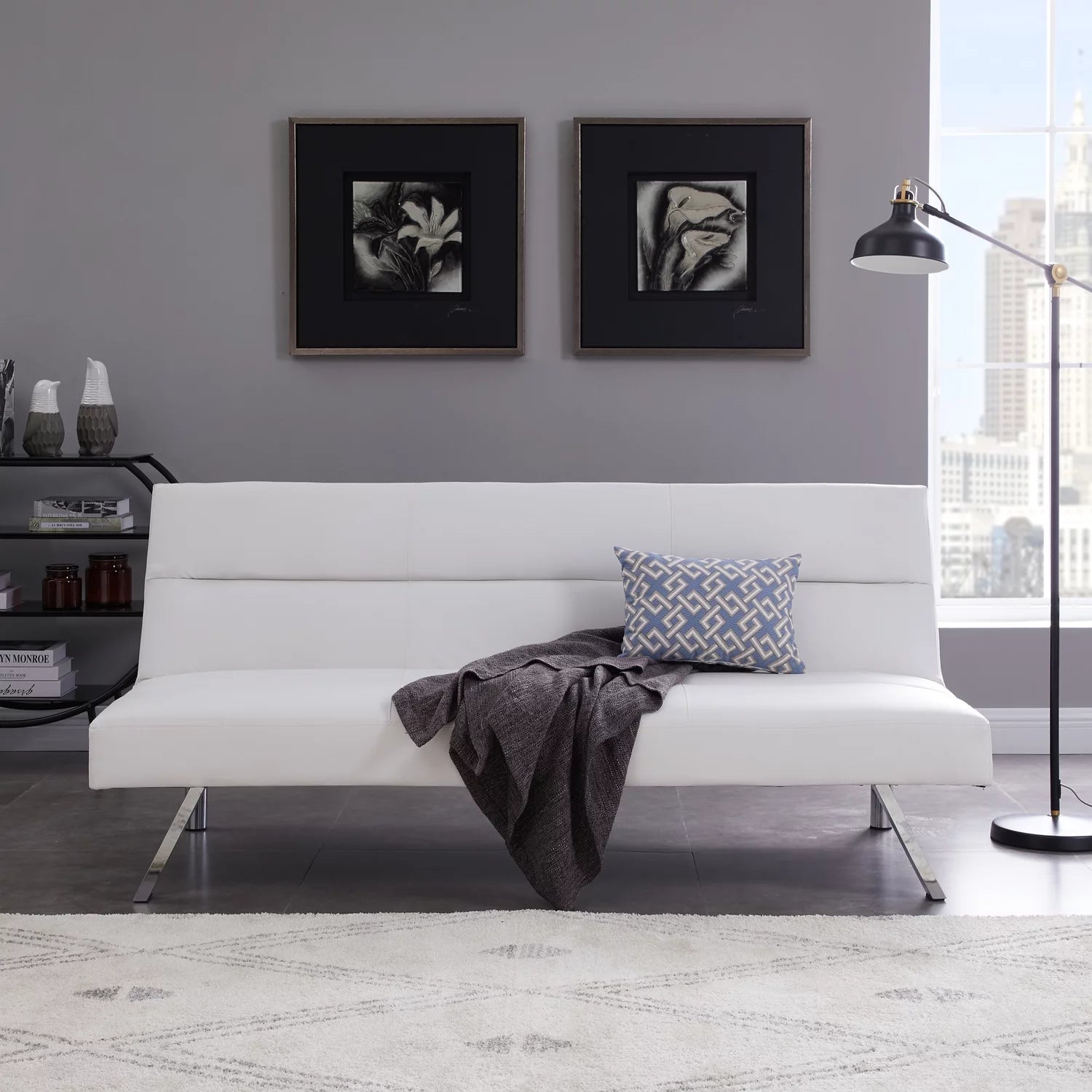 Convertible Futon Sofa, Modern Reclining Sleeper Sofa