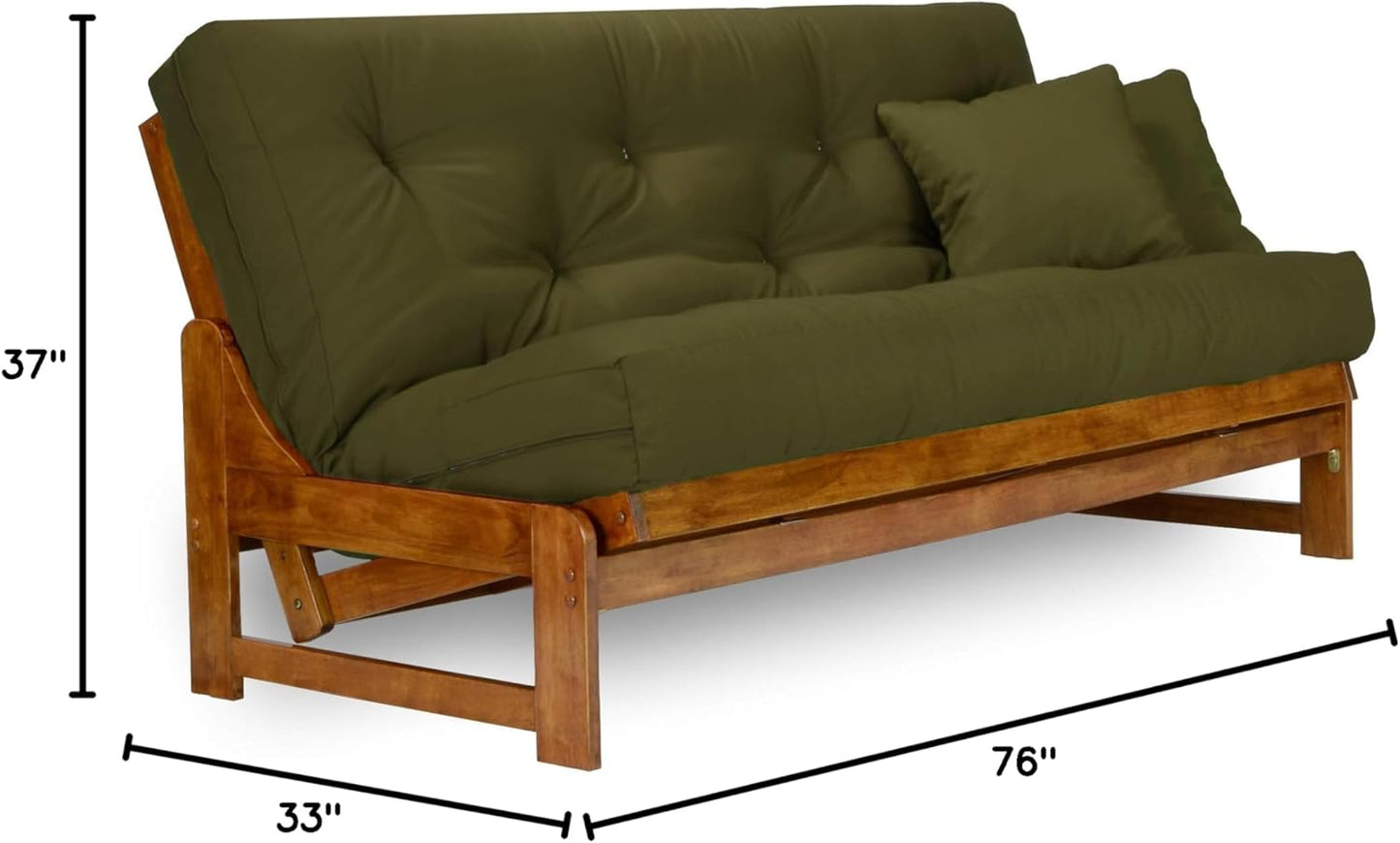 Arden Futon Frame - Full Size (Frame Only), Solid Wood Construction