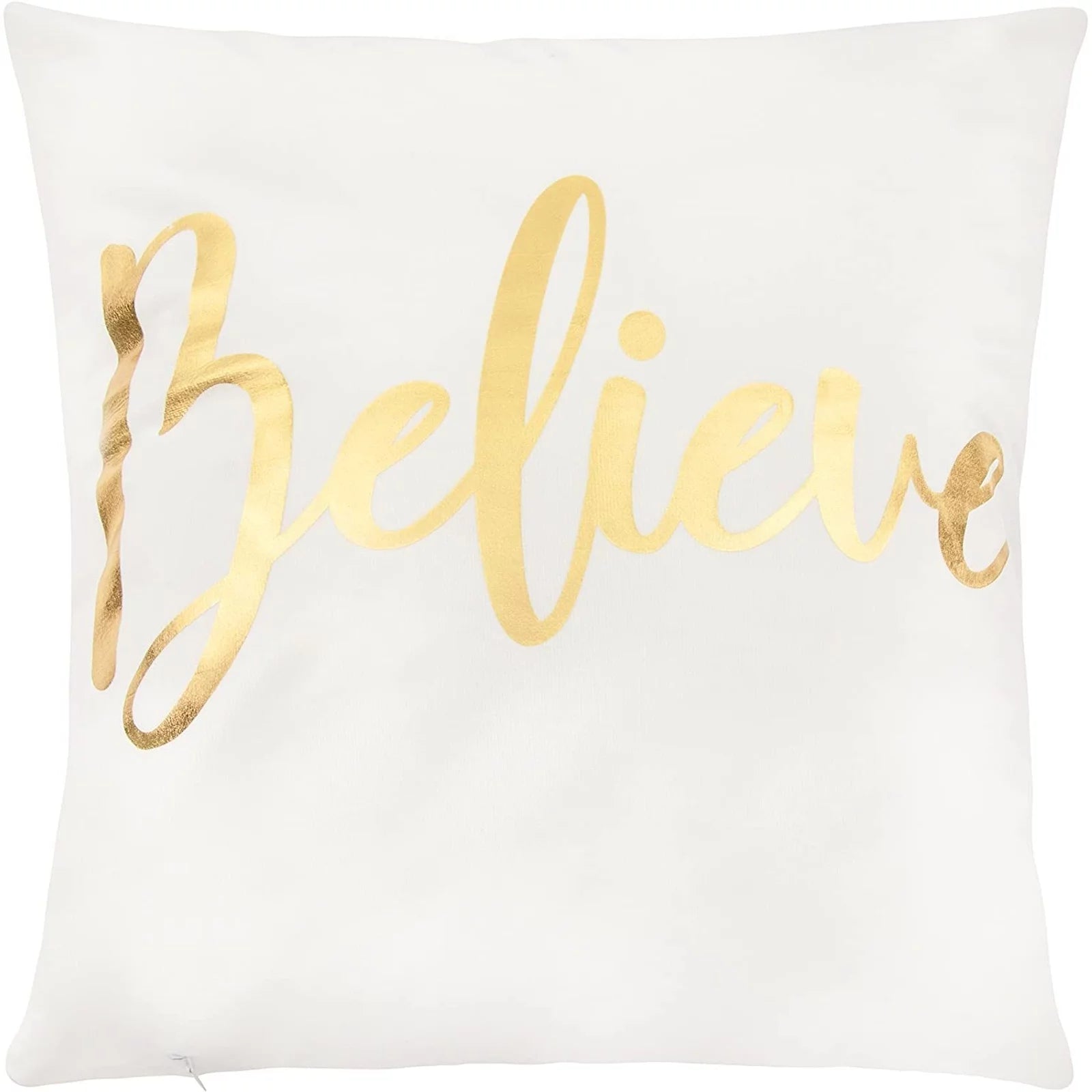 White Throw Pillow Covers, Blessed, Hope, Believe, and Faith (18 X 18 In, 4 Pack)